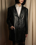 "Salvatore Ferragamo" Straight silhouette leather tailored jacket