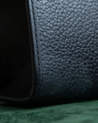 "BURBERRYS" Logo engraved grained leather 2way hand bag