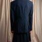 "DKNY" Peak lapel buttoned tailored jacket＆pleated wrap skirt set up