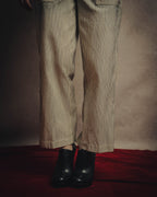 -SPECIAL- “Christian Dior” 20’s silk cotton striped straight trousers