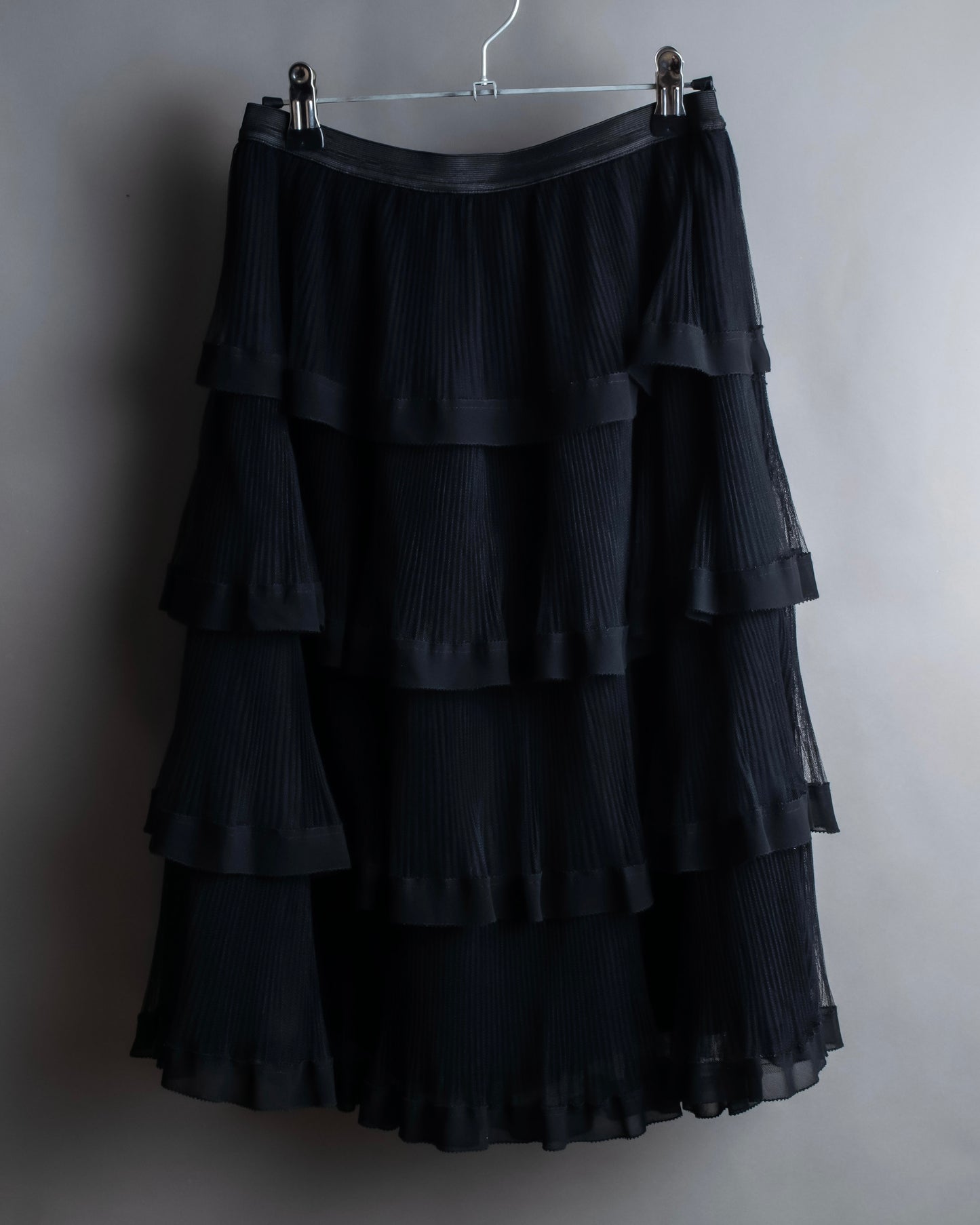 "RED VALENTINO" Layered frill design flare silhouette mid length skirt