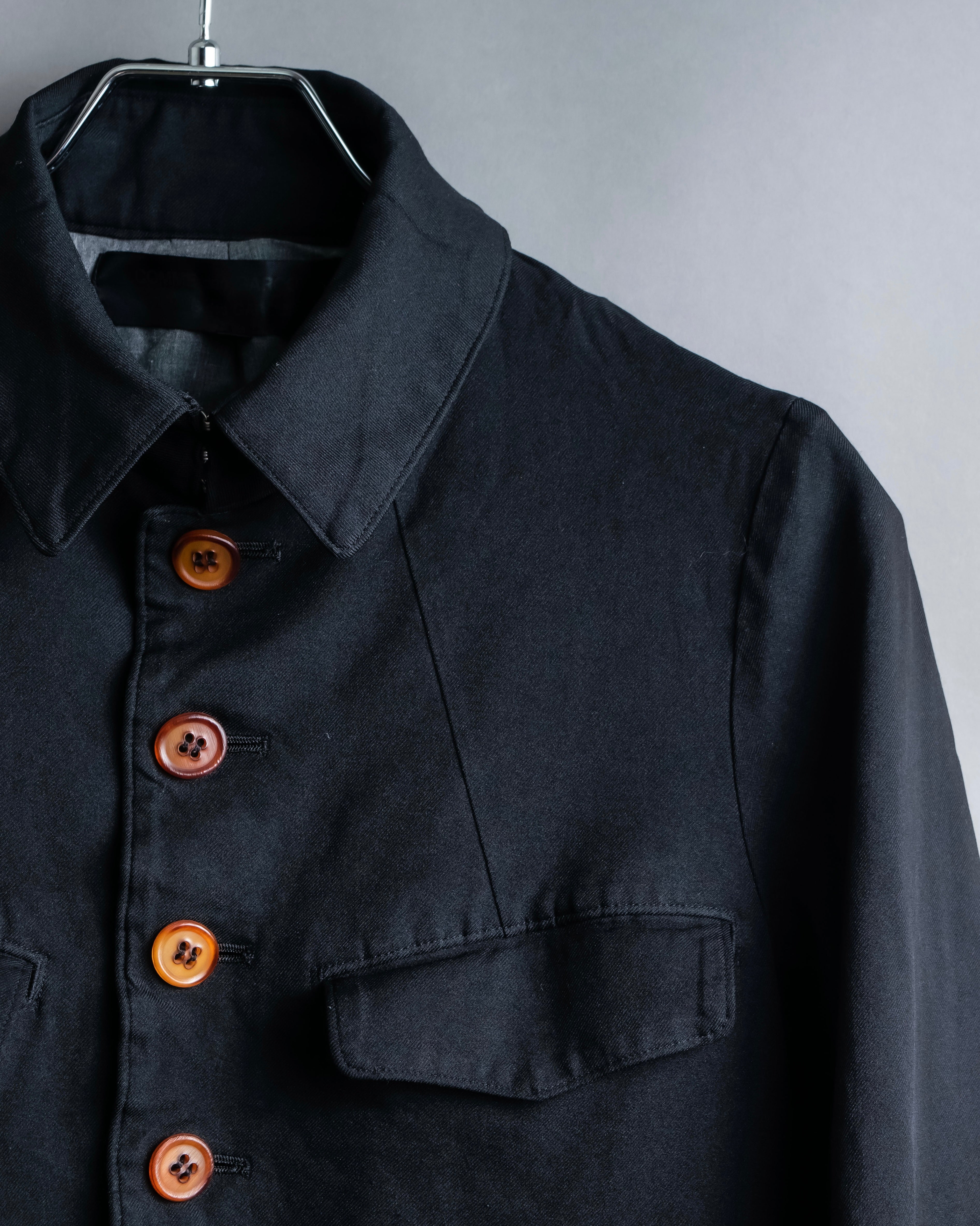 "COMME des GARCONS
COMME des GARCONS" 6 button detail raw edge jacket