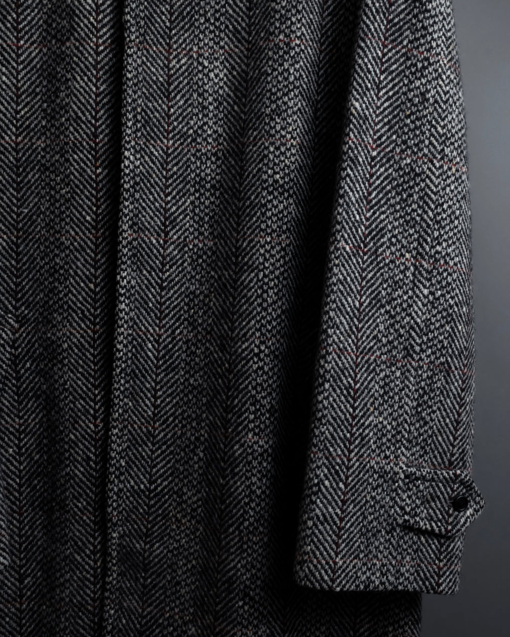 "BURBERRYS" British tweed fly front stand collar coat