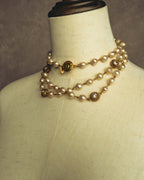 -SPECIAL- "CHANEL" 90's Pearl and crystal embellished long necklace