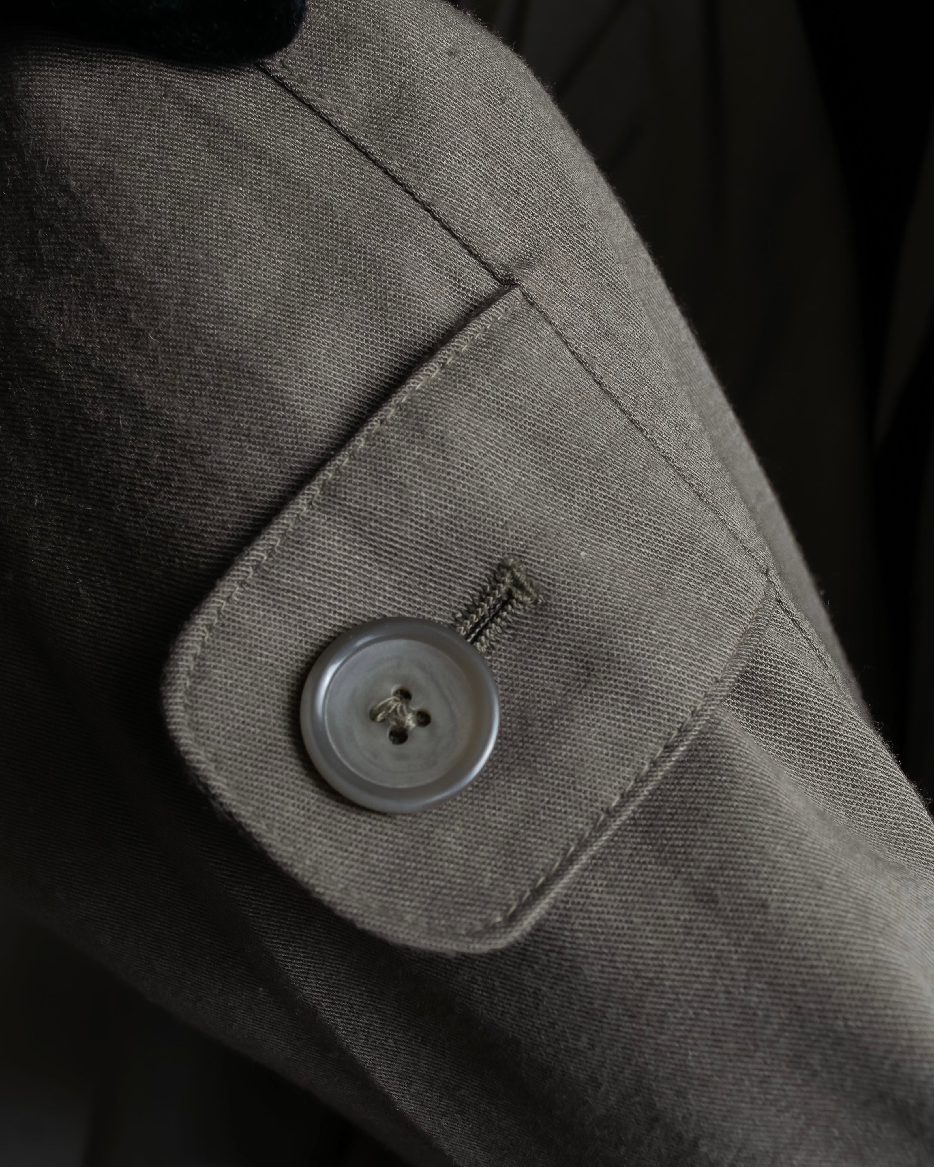 "Vintage matte texture long trench coat"