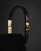 "LOEWE" 00’s-10’s leather inlay anagram clasp bangle