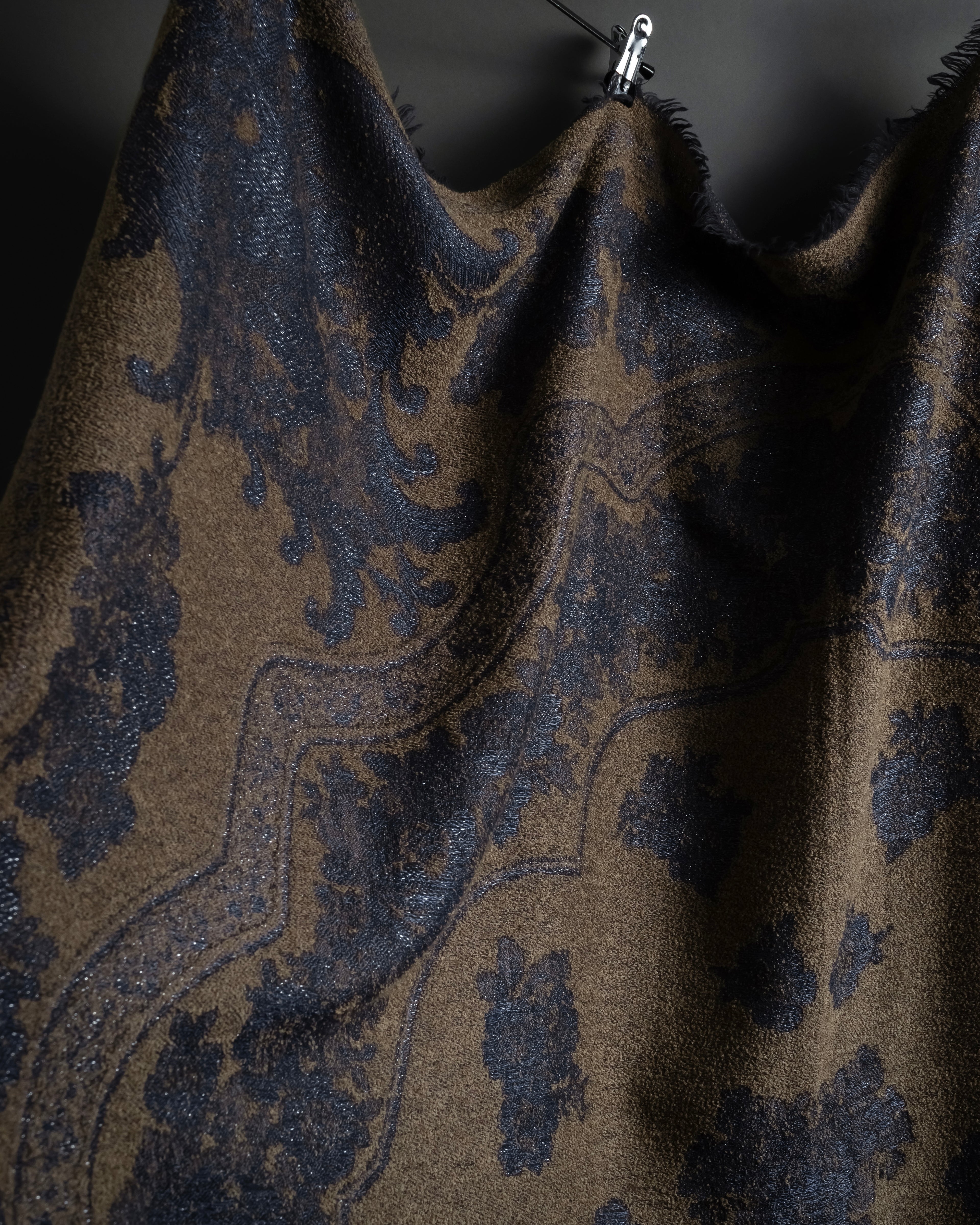 "BALENCIAGA" Large size lame jacquard weave stole