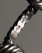 “HERMES” 1970–80s Double knot silver cufflinks