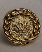 “Christian Dior” 80’s-90’s Laurel rope motif D logo earrings