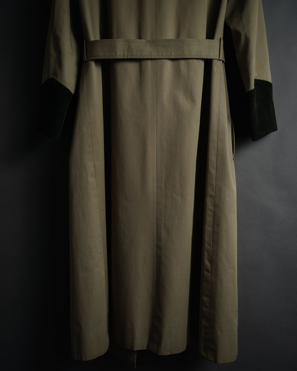 “Yves Saint Laurent” 80’s-90’s Corduroy collar belted trench coat