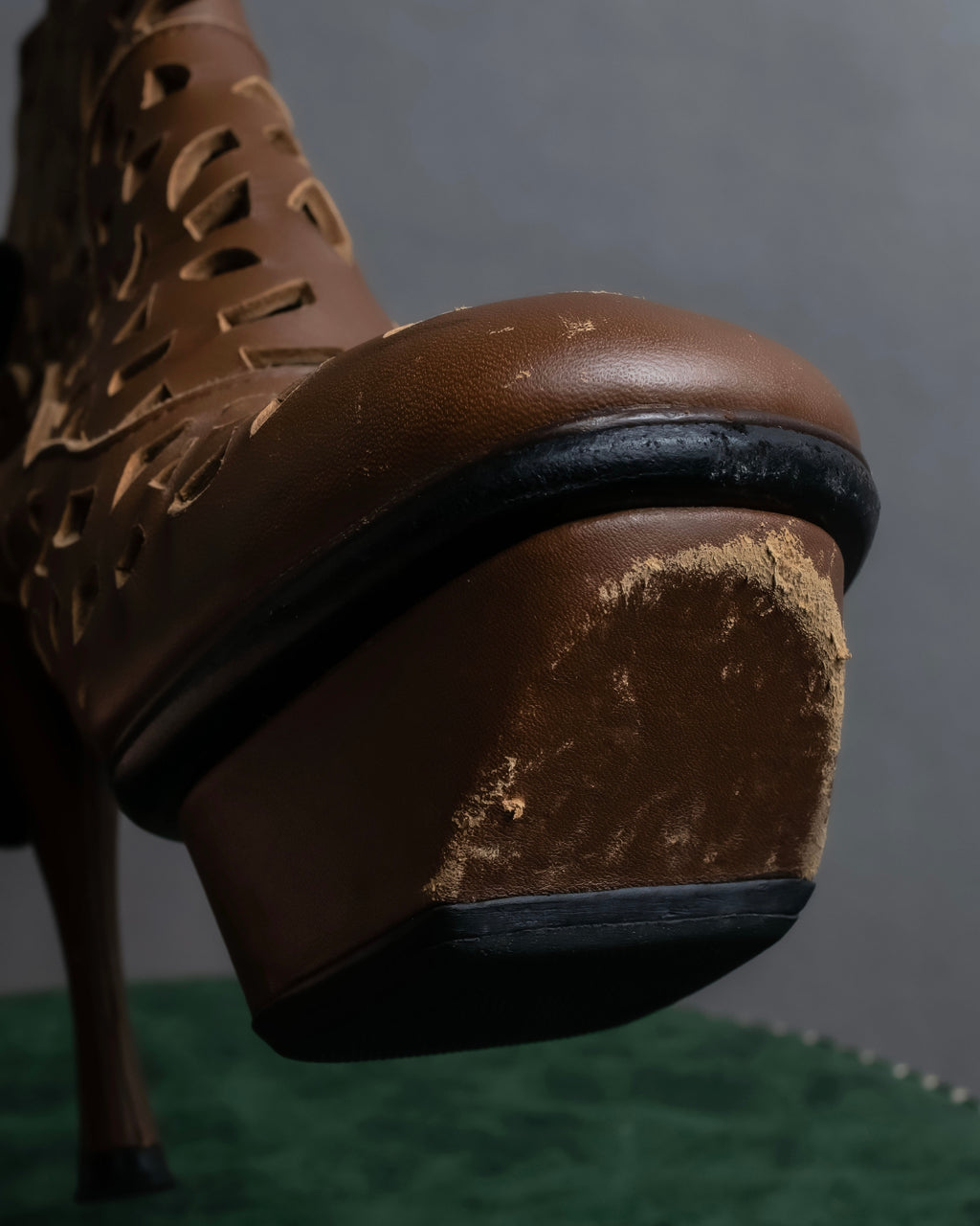 "MARNI" Geometric cut heel leather boots