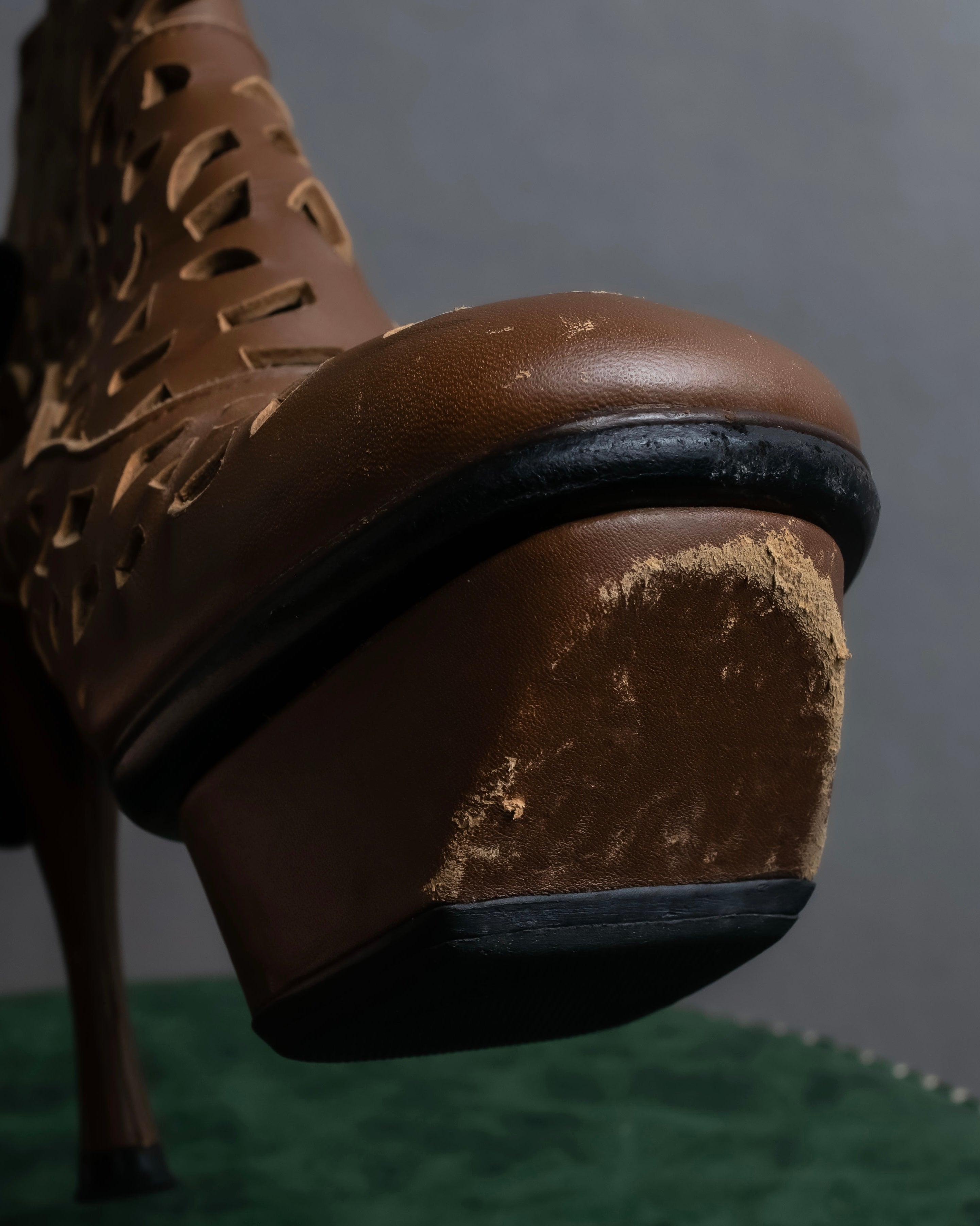 "MARNI" Geometric cut heel leather boots