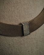 "Christian Dior" 80’s wide mesh pavé bar necklace