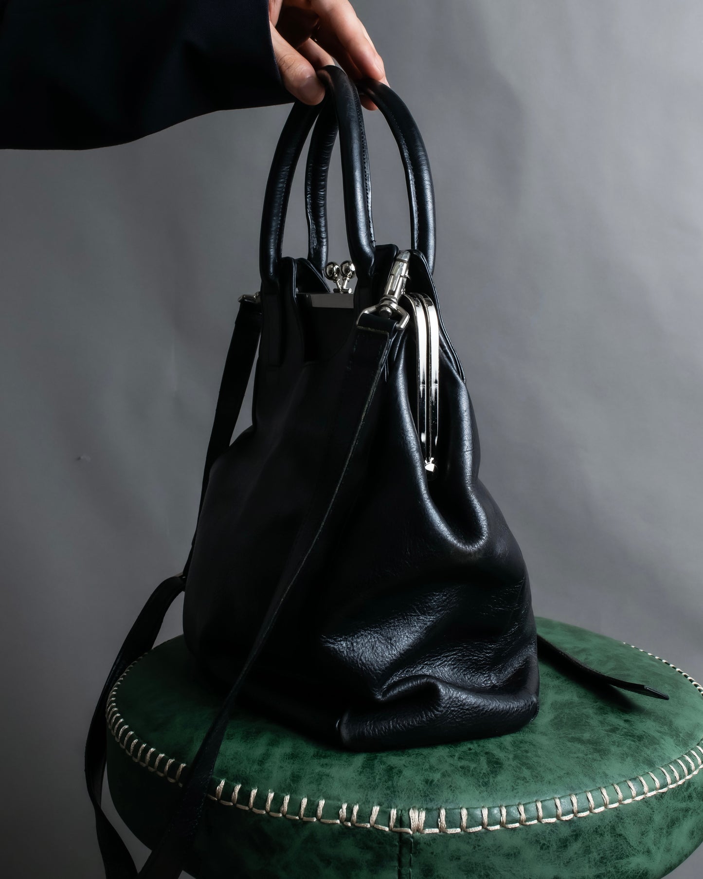 "YOHJI YAMAMOTO +NOIR"" 19AW clasp design 2way leather bag