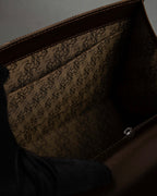 "YVES SAINT LAURENT" Flap design lizard embossed leather hand bag