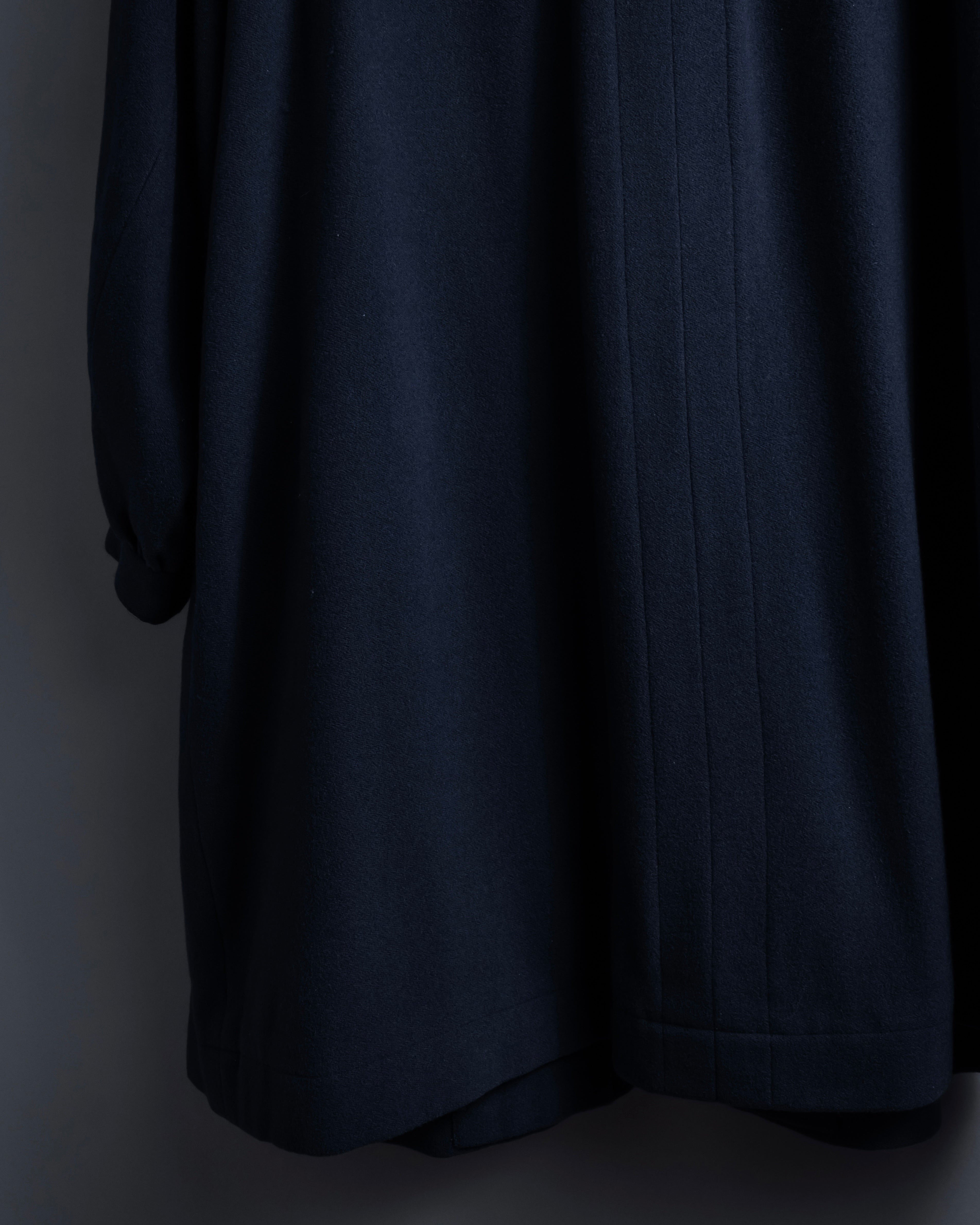 "YVES SAINT LAURENT" Metal toggle design melton wool duffel coat