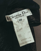 -SPECIAL- "Christian Dior" 00's Metallic silk blend fluid wide-leg trousers