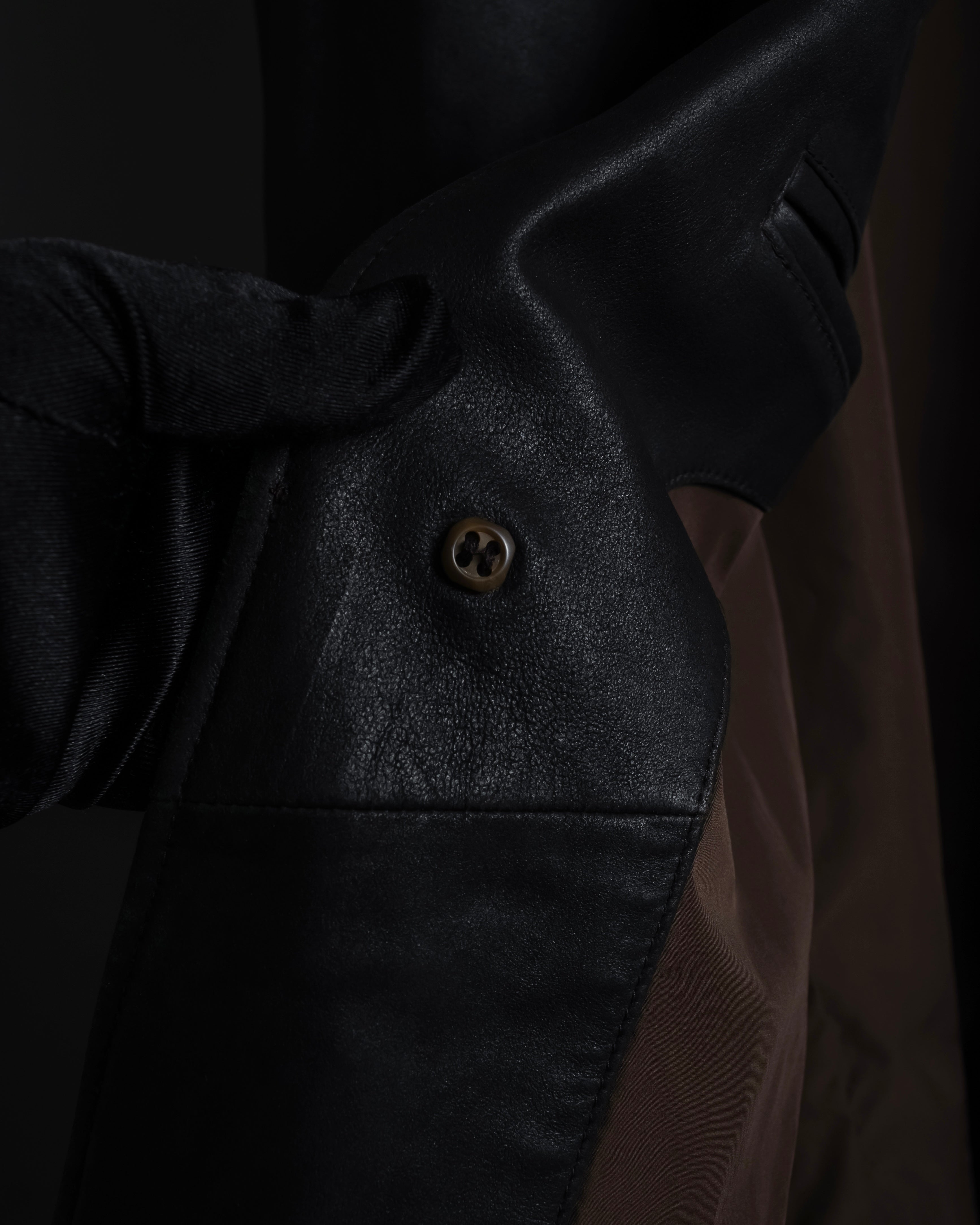 "HUGO BOSS" Oversized calf leather tailored jacket