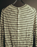 "tao COMME des GARÇONS" 10's Textured striped wool knit cardigan