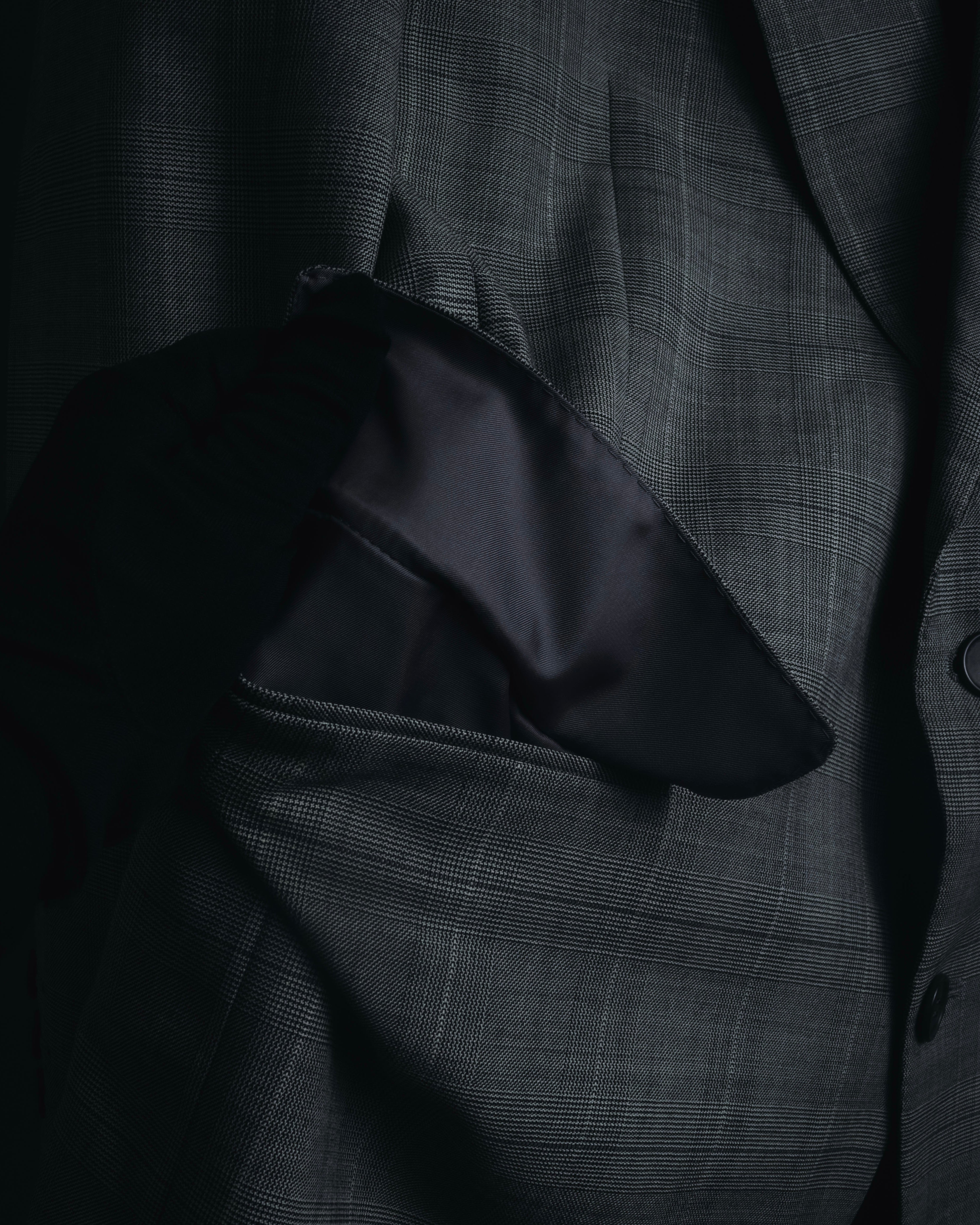 "YVES SAINT LAURENT" 80’s-90’s glen check tailored suit set