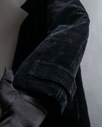 "VERSACE sport"
Stand collar double zipper suede blouson