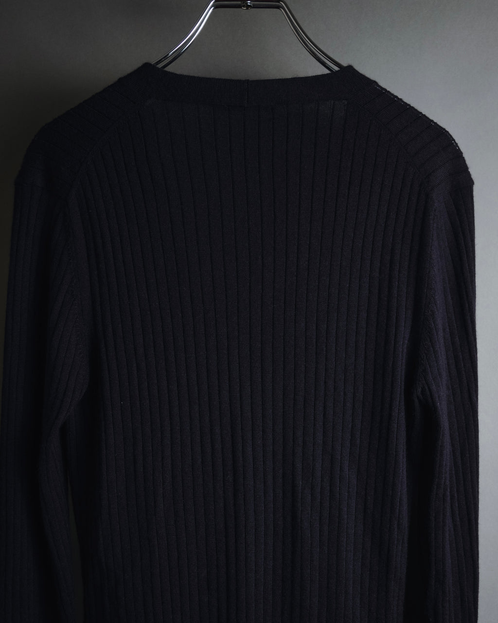 "LOEWE" Fine-Ribbed Button-Front Knit Cardigan