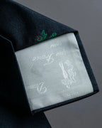 "DOMINIQUE FRANCE" Rose flower pattern silk necktie