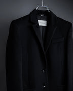 "GUCCI" Michele period solid black wool tailored coat