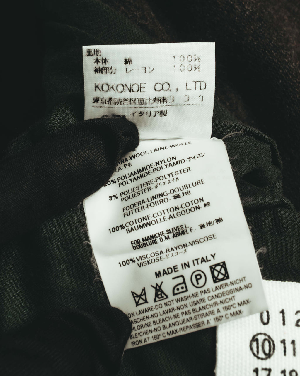 -SPECIAL- “Maison Martin Margiela” 2011-2014 Short wool blend chesterfield coat