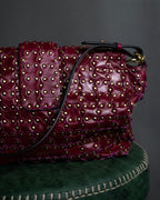 "RED VALENTINO" Flower puzzle motif stud design leather bag