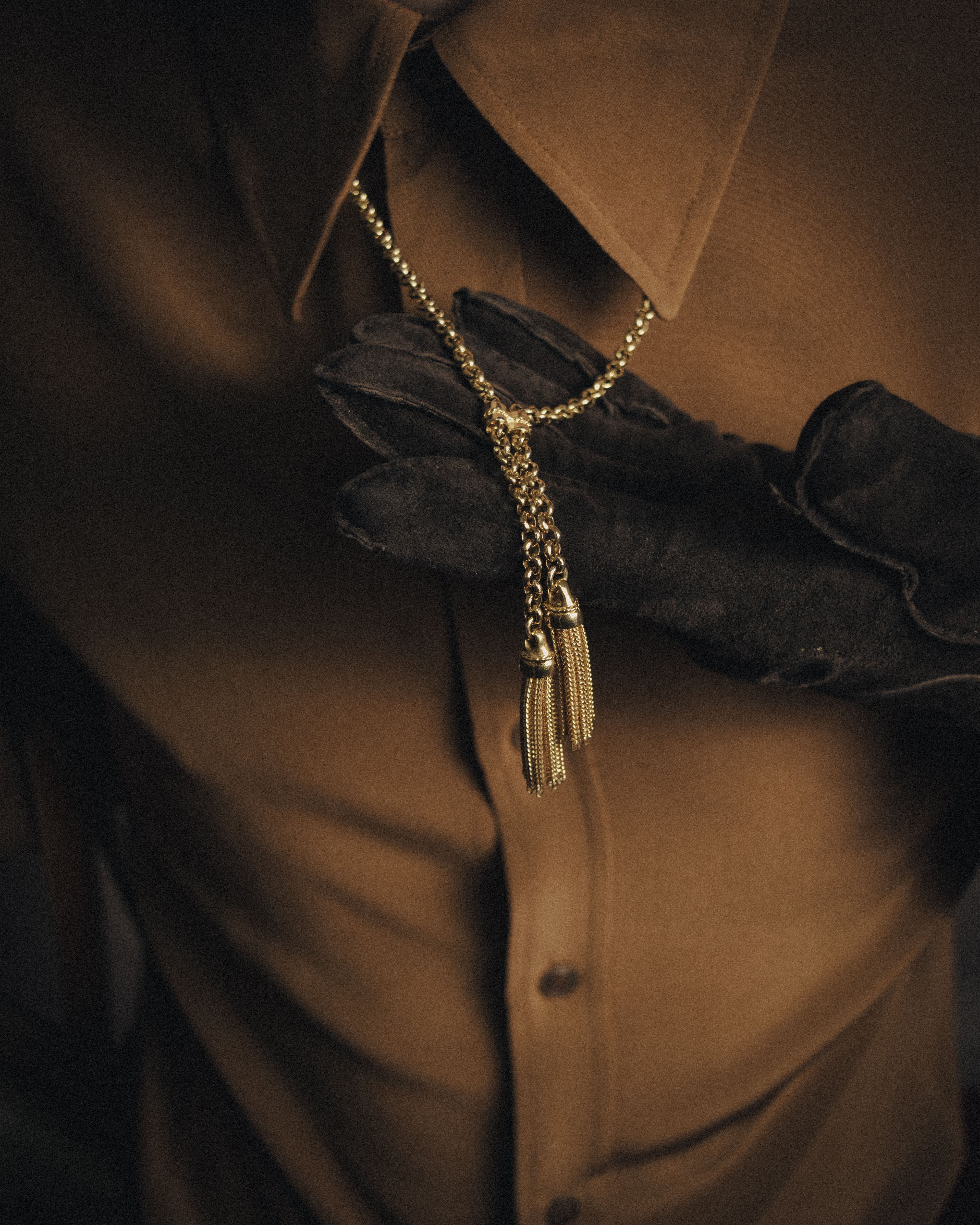 –SPECIAL– “SONIA RYKIEL” 80’s-90’s Tassel lariat chain necklace