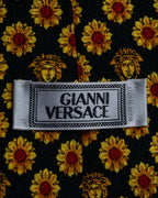 "GIANNI VERSACE" Sunflower medusa pattern necktie