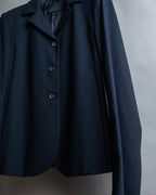"PRADA" Short length tailored jacket & cropped skirt navy color set up