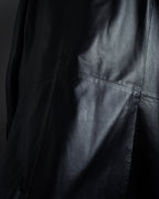 "Salvatore Ferragamo" Straight silhouette leather tailored jacket
