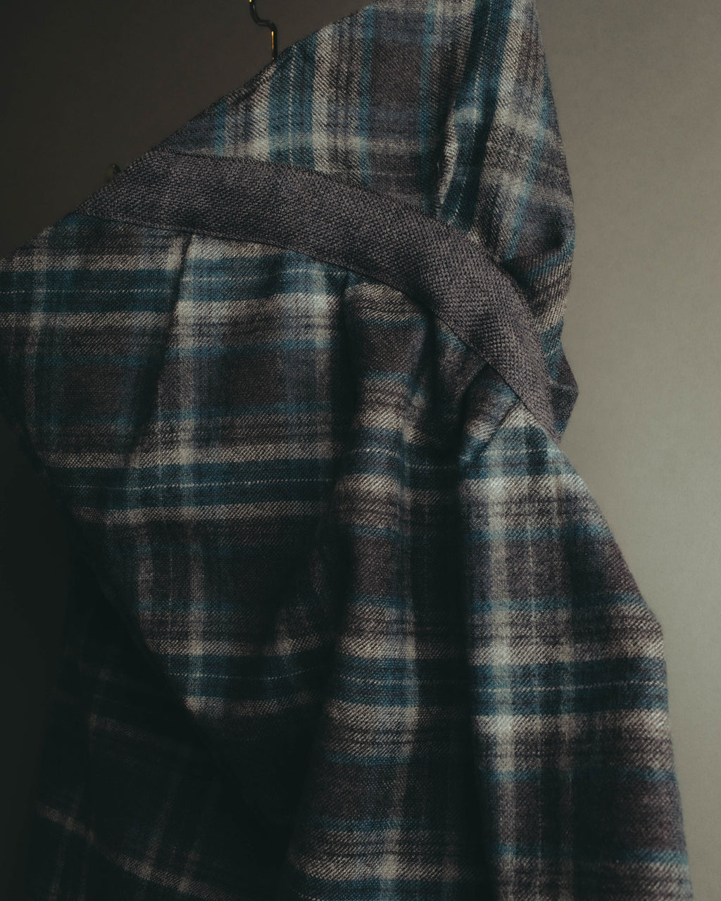"BRUNELLO CUCINELLI" Late 90's-early 10's Soft wool plaid draped skirt