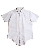 VINTAGE/ Button Down Short Sleeves White Shirt