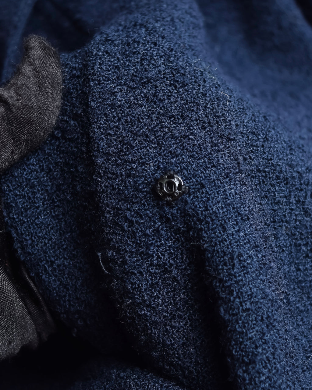 "VALENTINO" Wool boucle concealed front tailored jacket