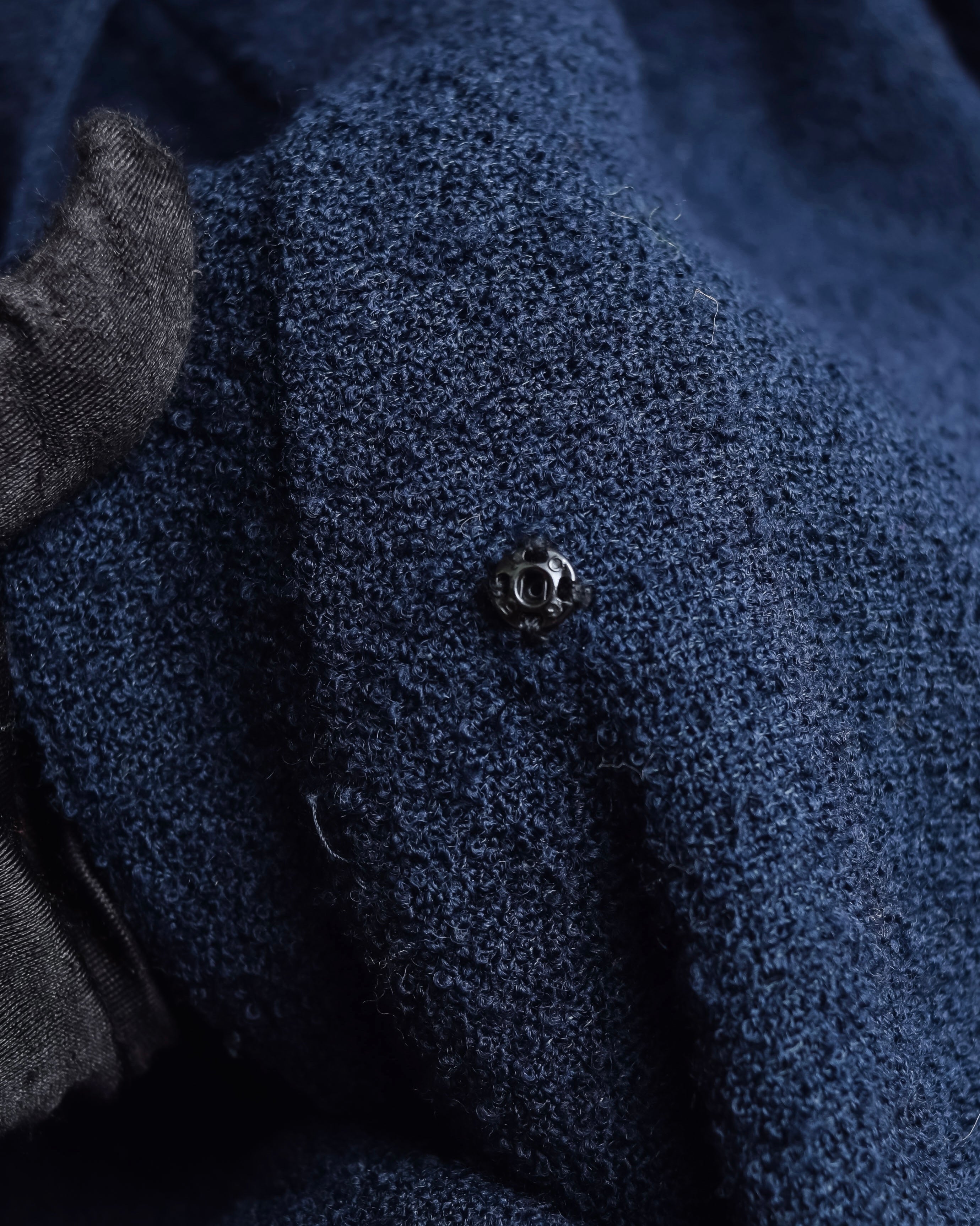 "VALENTINO" Wool boucle concealed front tailored jacket