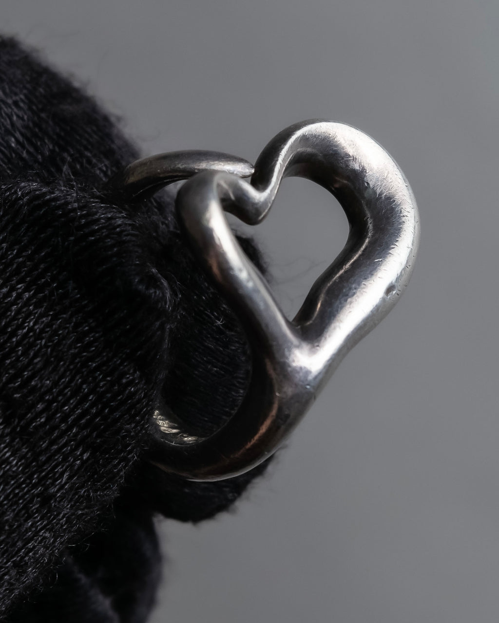 "Tiffany&Co" Elsa Peretti open heart signature silver ring
