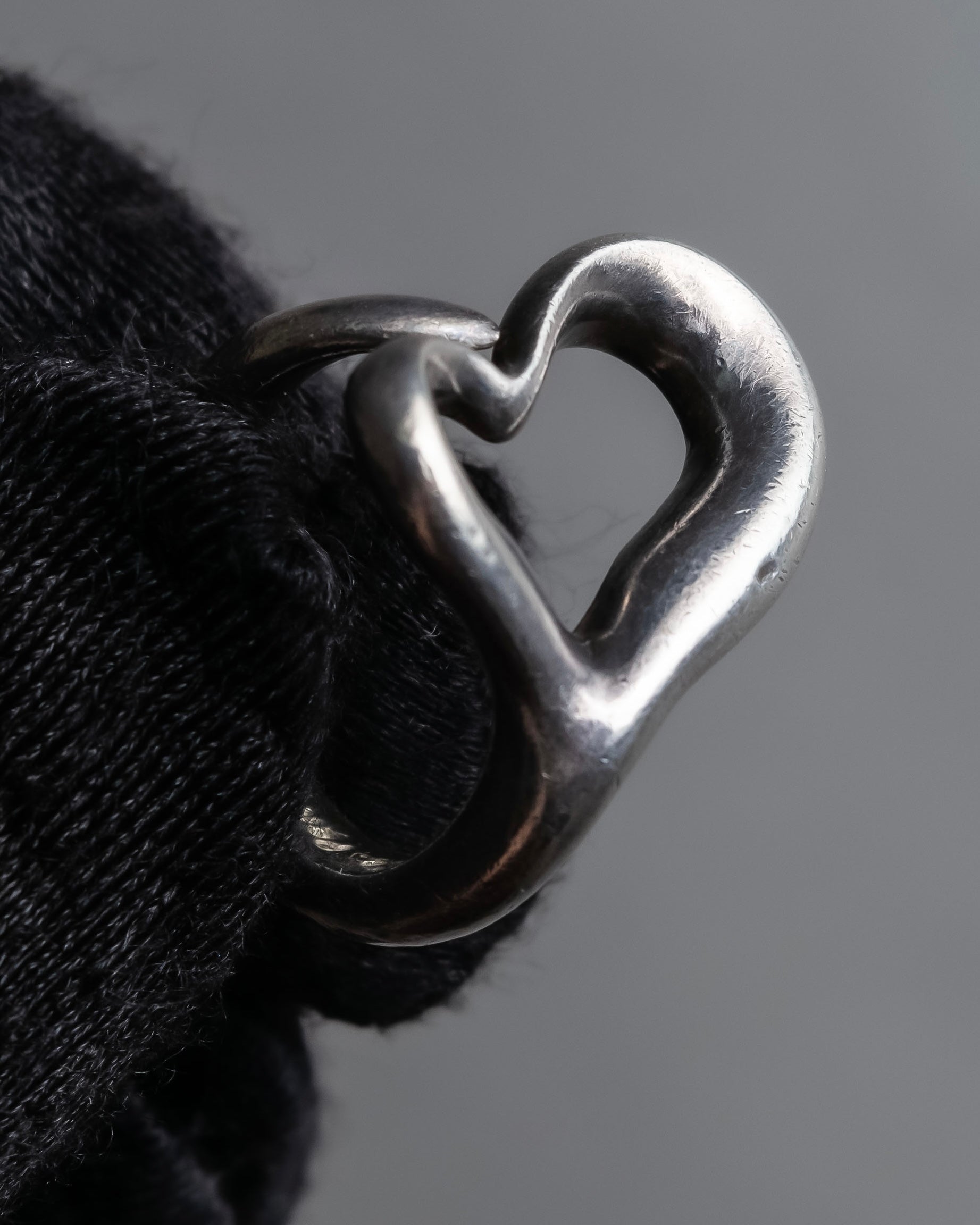 "Tiffany&Co" Elsa Peretti open heart signature silver ring