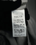 “HERMES” 2000’s Lambskin trimmed high gauge wool cardigan