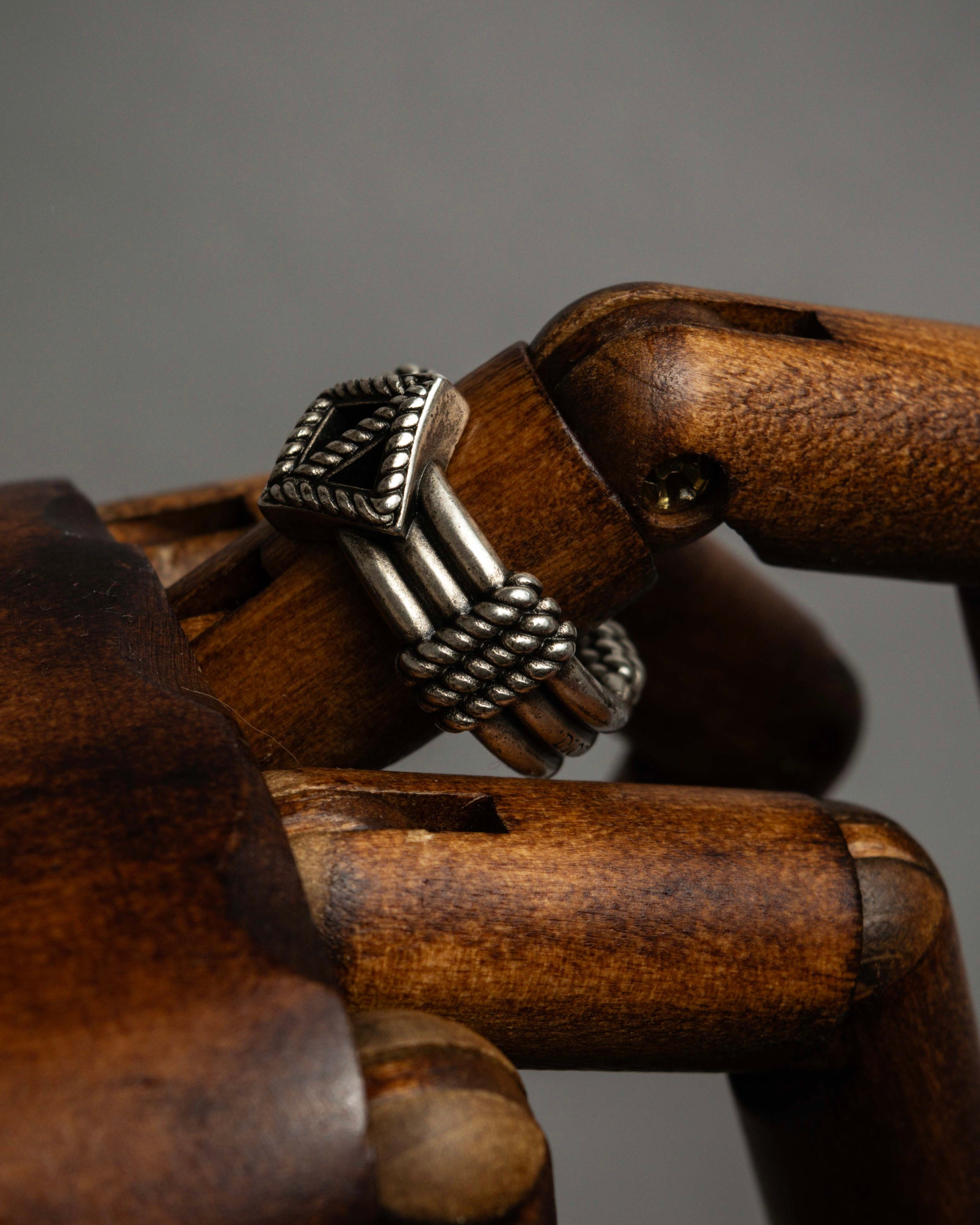 "Christian Dior" Buffalo design silver ring