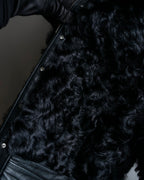"HERMITAGE" Box silhouette double zipper fur blouson