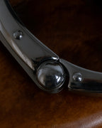 "Dolce & Gabbana" Curved rivet design silver metal bracelet