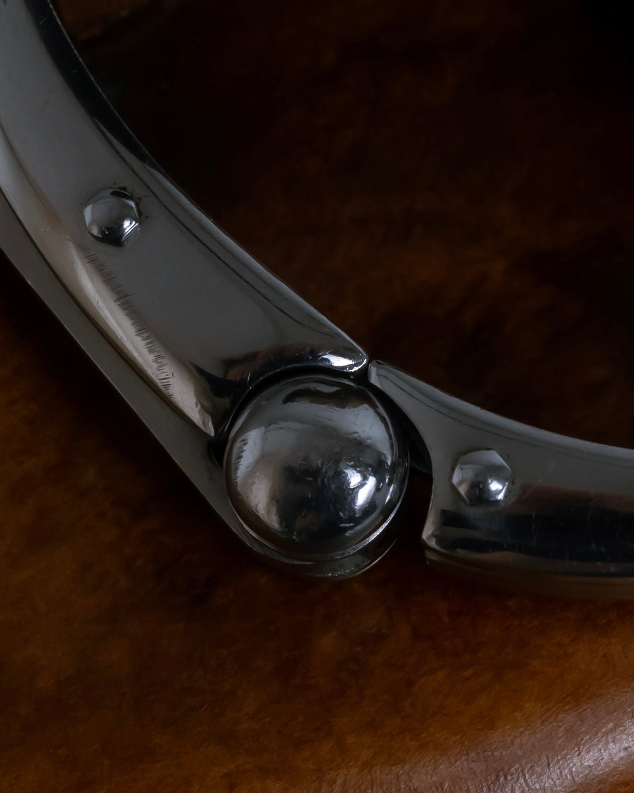 "Dolce & Gabbana" Curved rivet design silver metal bracelet