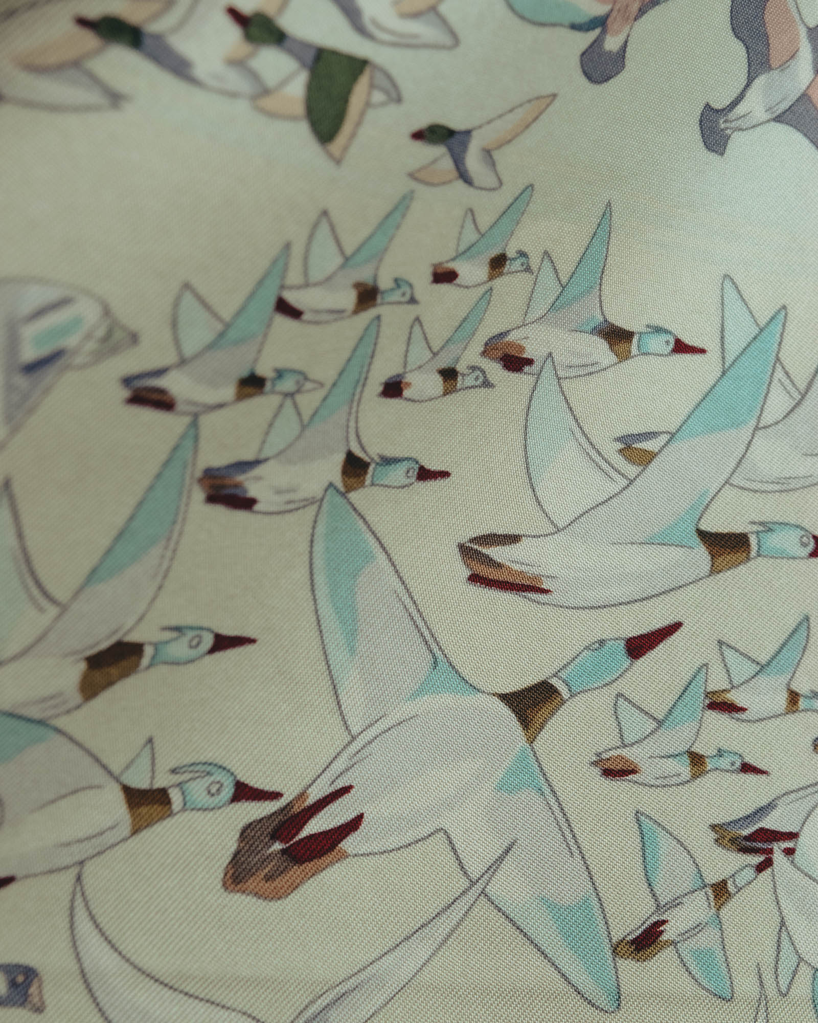 "Hermès" 00's Pastel bird print silk scarf