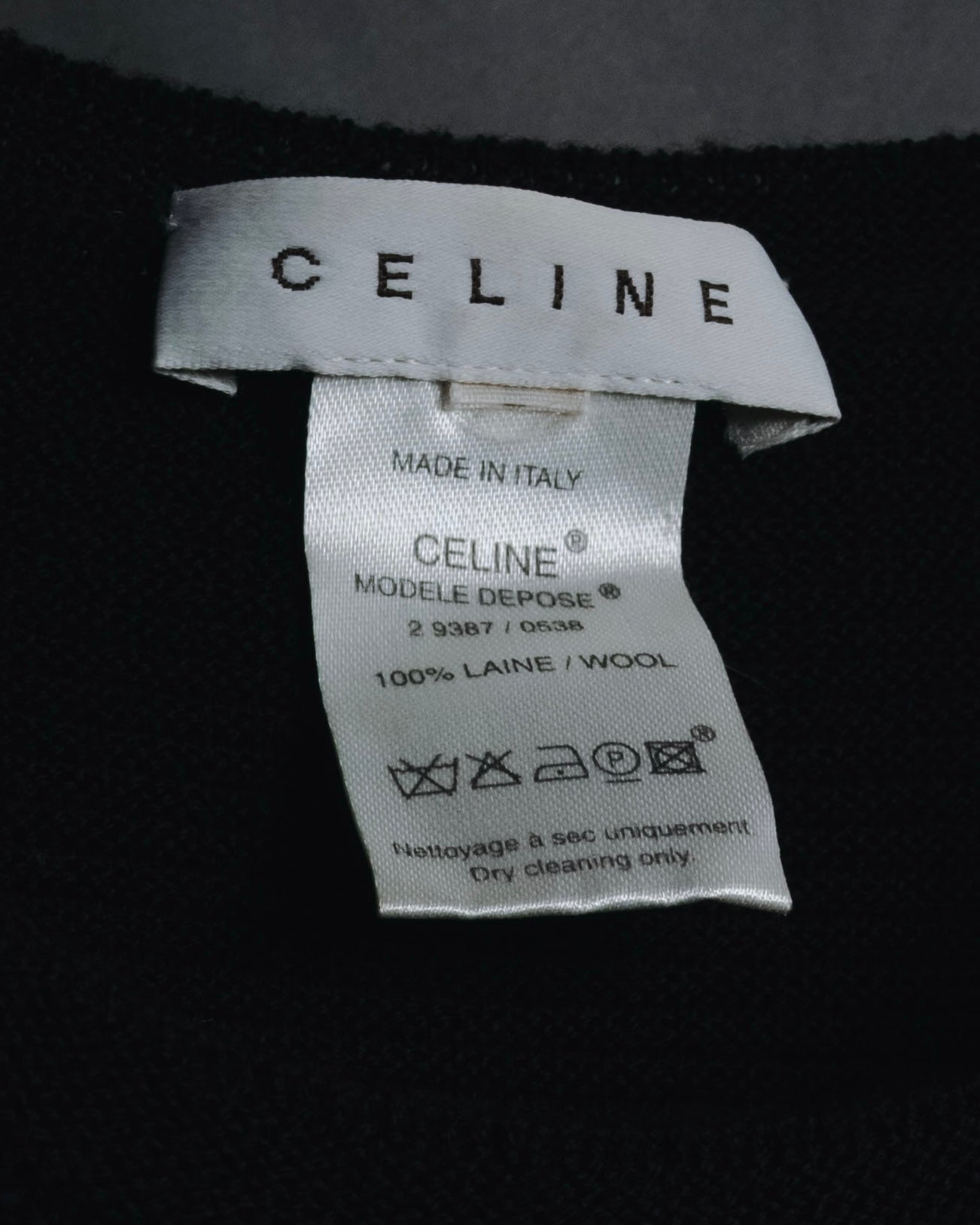 "CELINE" 00’s fine ribbed wool crewneck knit