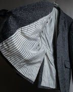 "THOM BROWNE" 3-button napped tweed tailored jacket