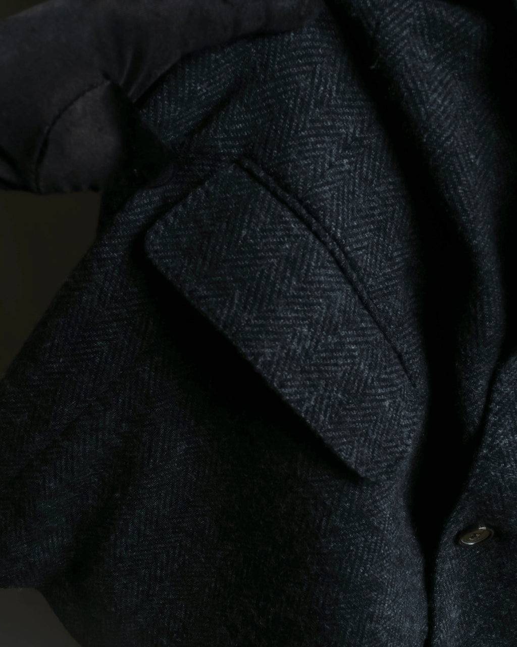 "POLO Ralph Lauren" Herringbone weave charcoal gray tailored jacket