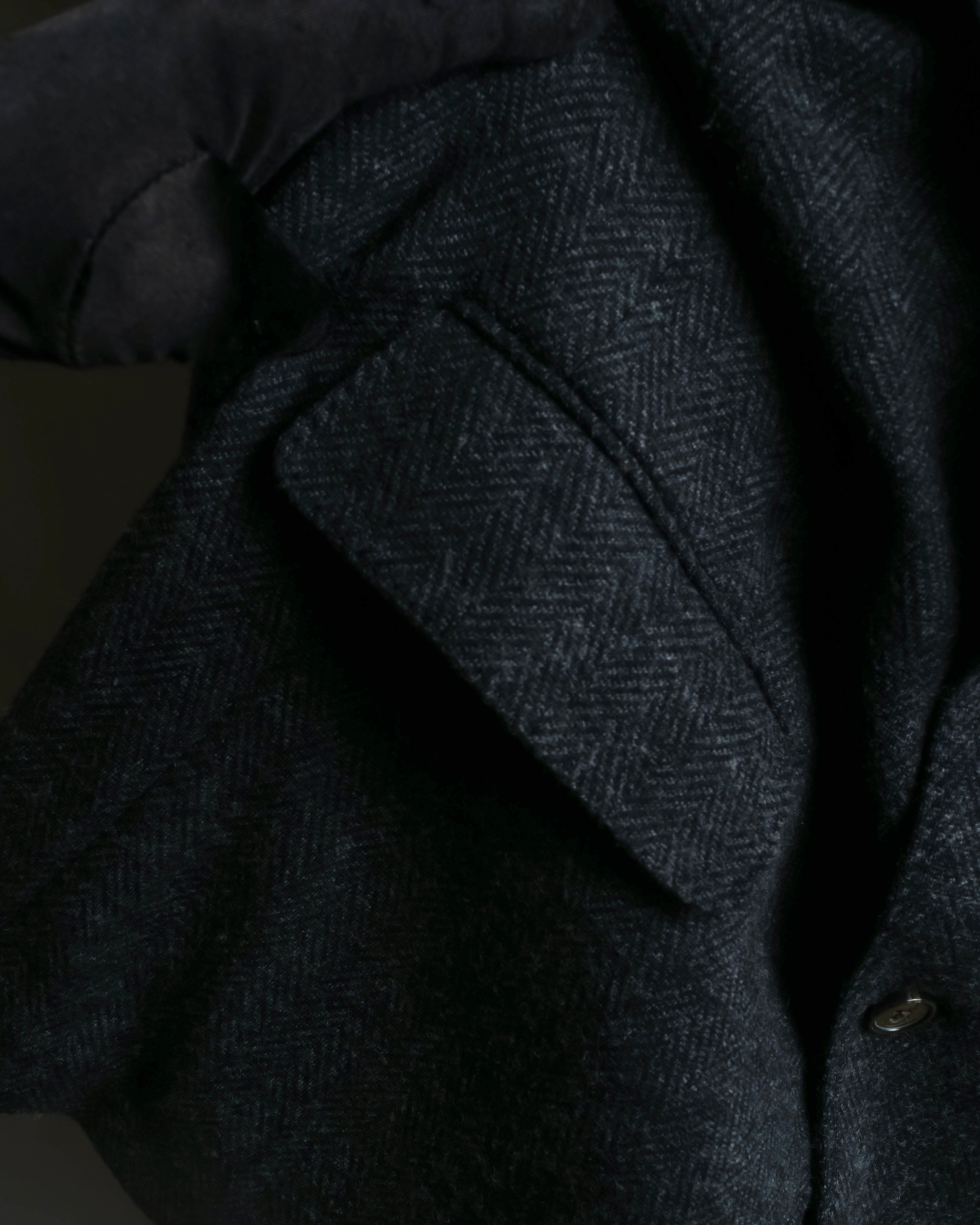 "POLO Ralph Lauren" Herringbone weave charcoal gray tailored jacket